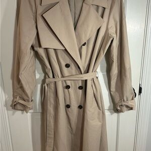 The Drop Beige Double-Breasted Trench Coat